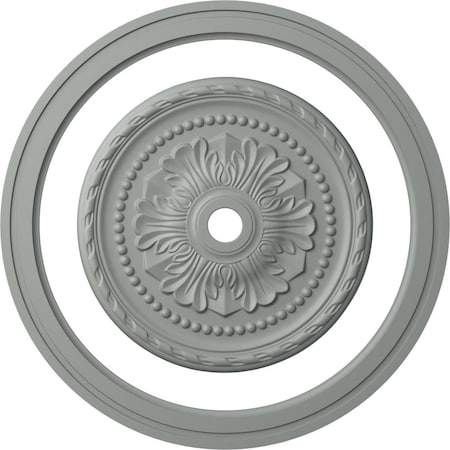 Ekena Millwork 47 1/2-in. OD x 39 1/4-in. ID Ceiling Ring with 31 1/2-in. OD Ceiling Medallion Palmetto Accent Kit CRM47MO31PM